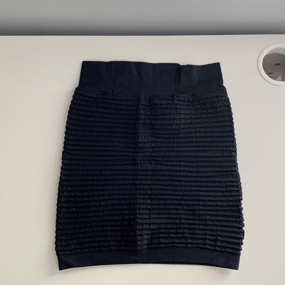Black Bodycon Ruched Skirt
